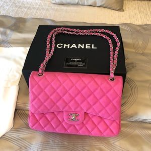Chanel Pink Caviar Jumbo Classic w/Matching Wallet